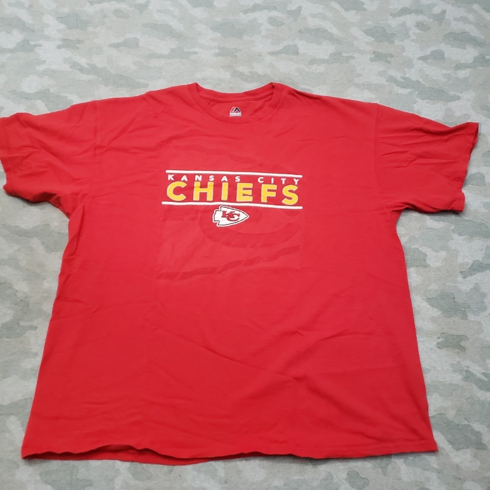 Kansas City Chiefs Shirt Mens 2XL Red Majestic Short Sleeve NFL Football